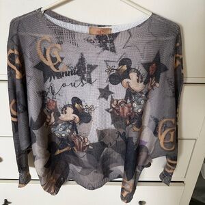 Disney Brown and Gray Knit Sweater